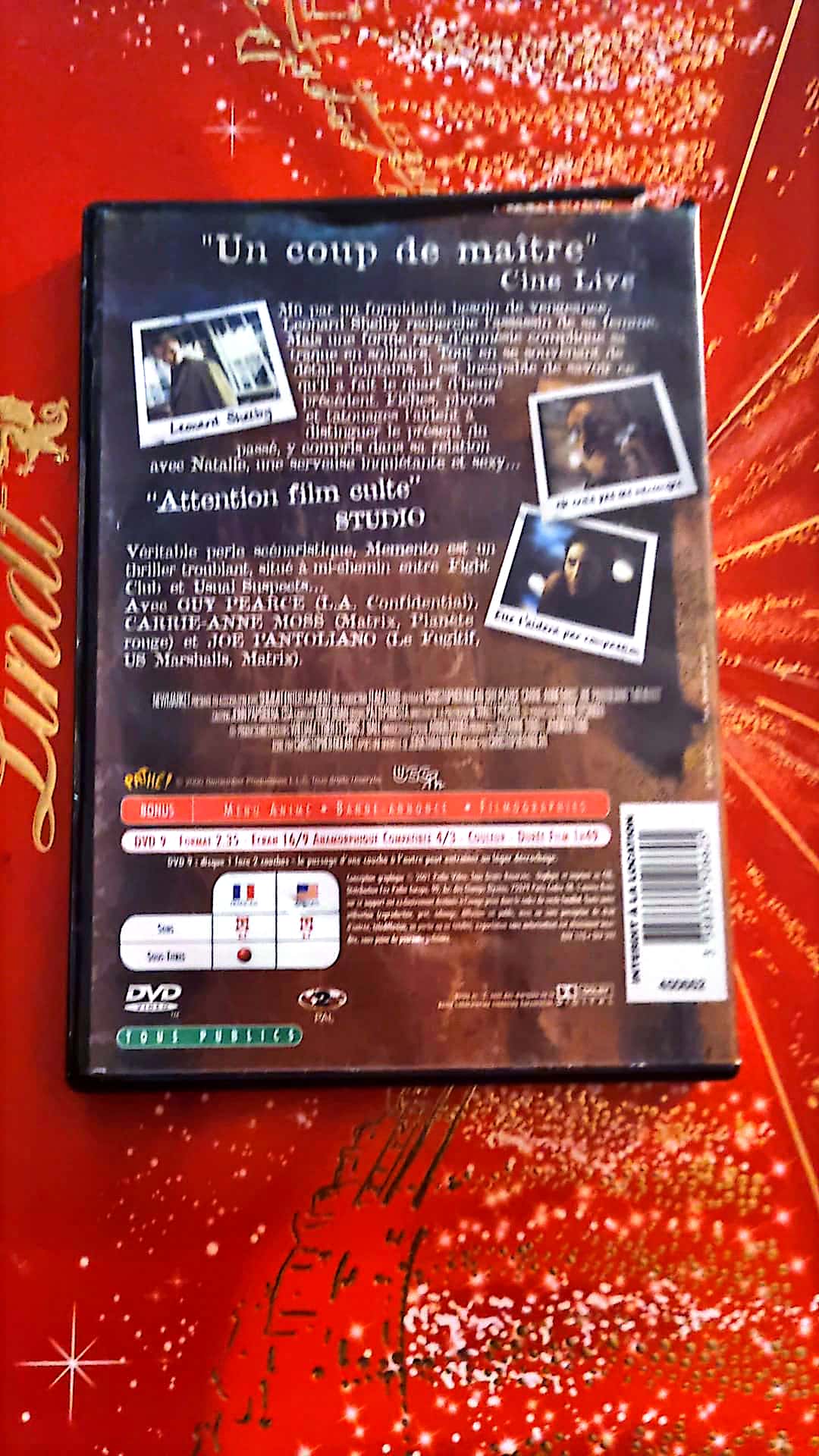 DVD Christopher Nolan Memento