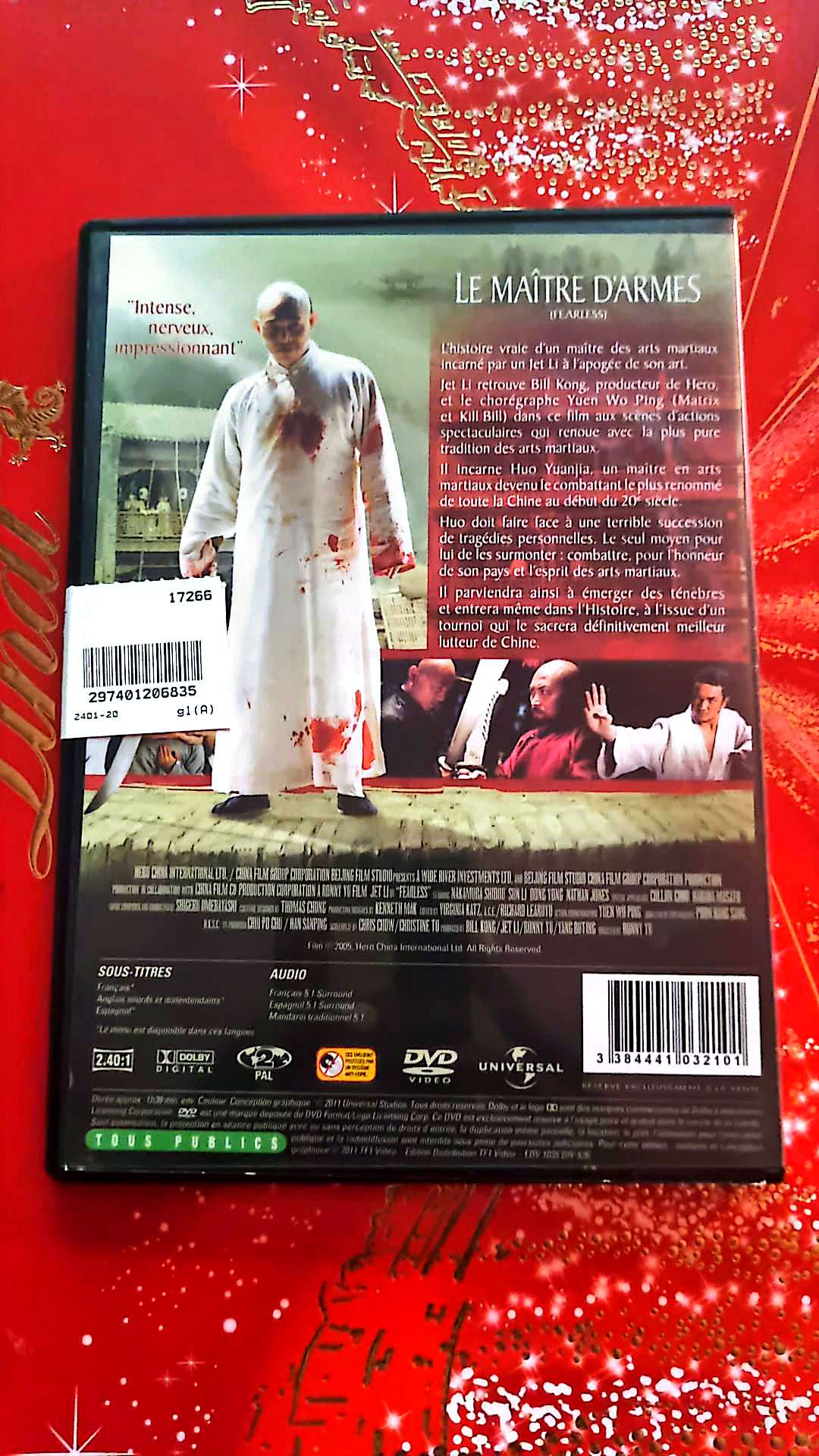 DVD : jet li le maitre d'arme en