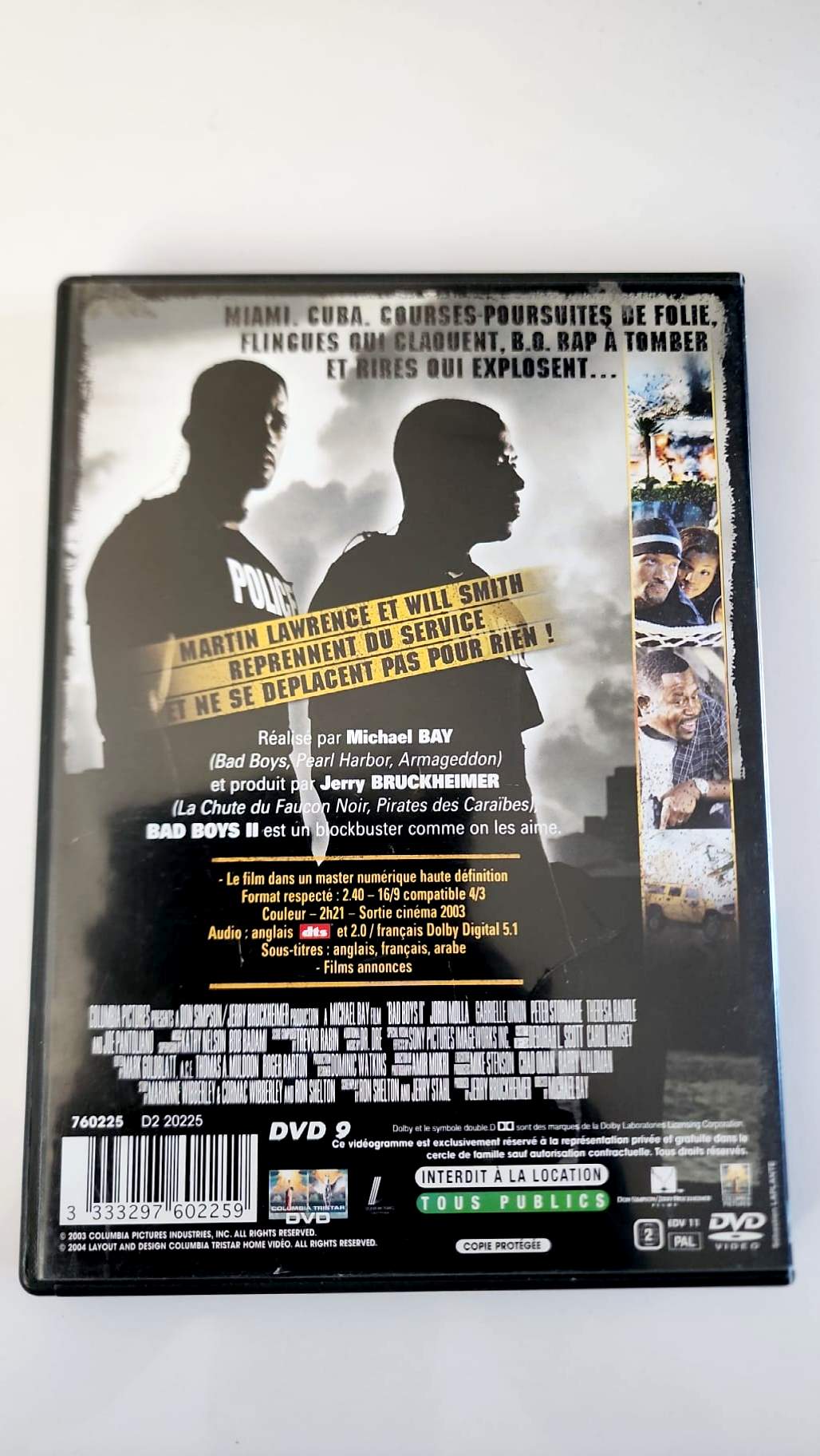 Bad Boys II – DVD Columbia TriStar – Will Smith, Martin Lawrence – Buen estado