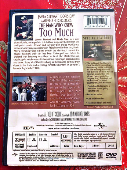 The Man Who Knew Too Much – DVD – Alfred Hitchcock – James Stewart – Doris Day – Widescreen