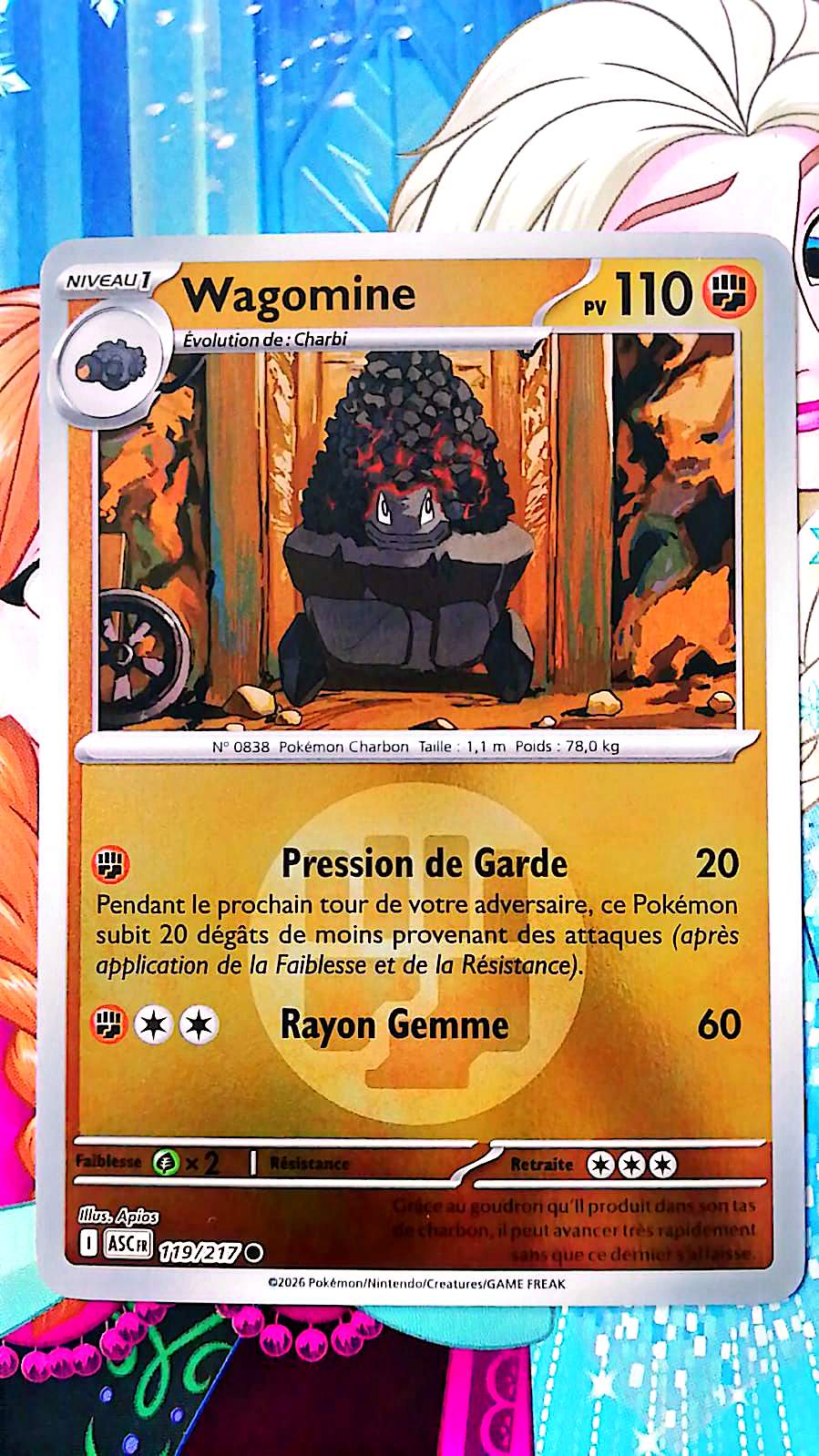 Carte Pokémon Wagomine 119/217 PV 110 – Carte Officielle Française – Pokémon Combat