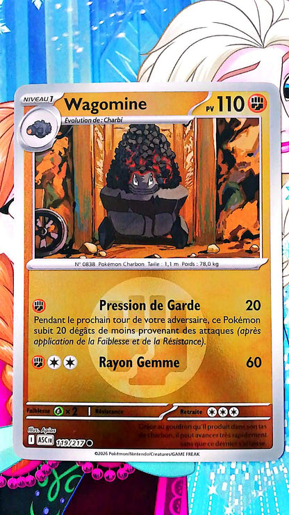 Carte Pokémon Wagomine 119/217 PV 110 – Carte Officielle Française – Pokémon Combat