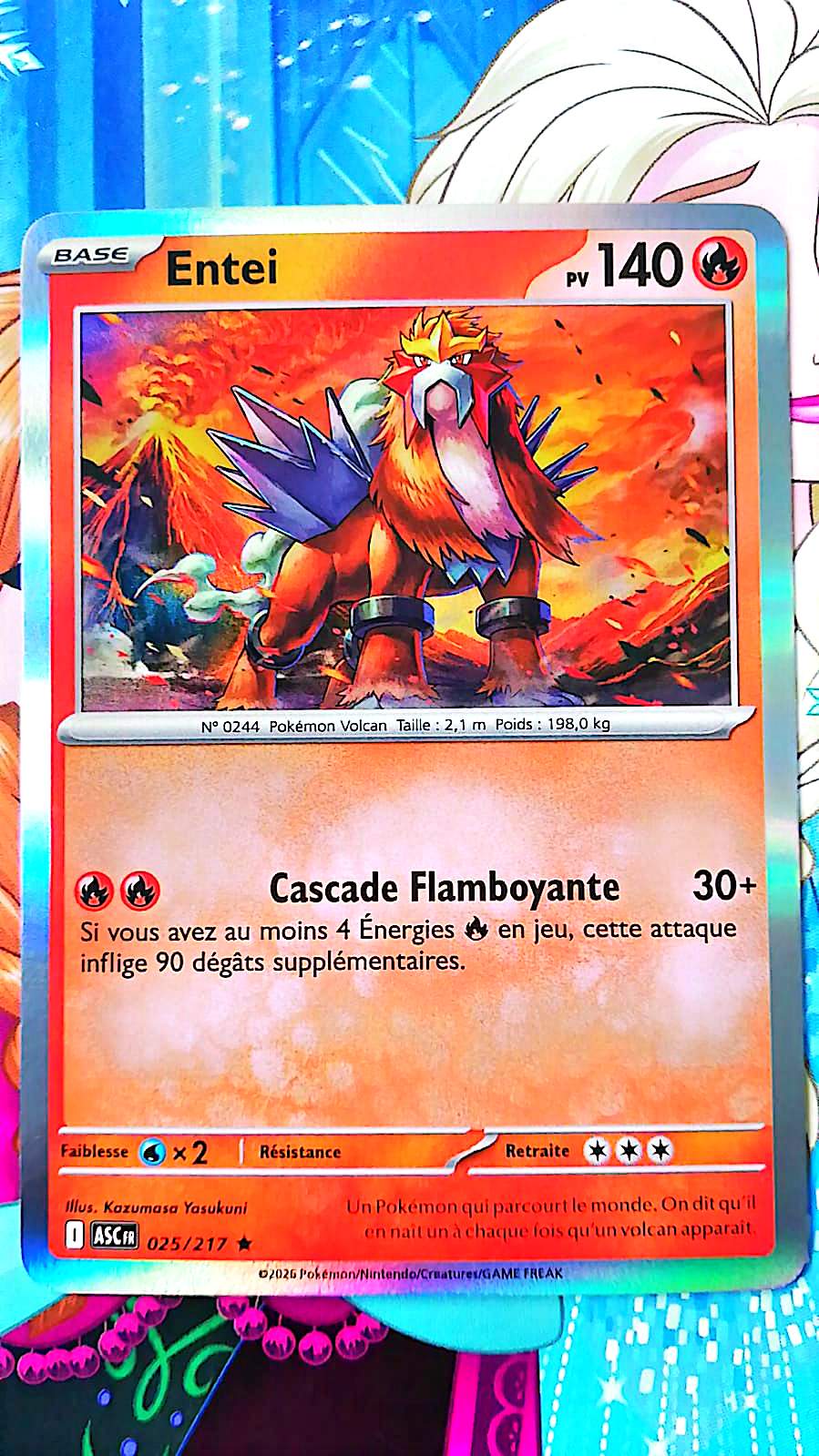 Carte Pokémon Entei 025/217 PV 140 – Carte Officielle Française – Pokémon Feu Légendaire