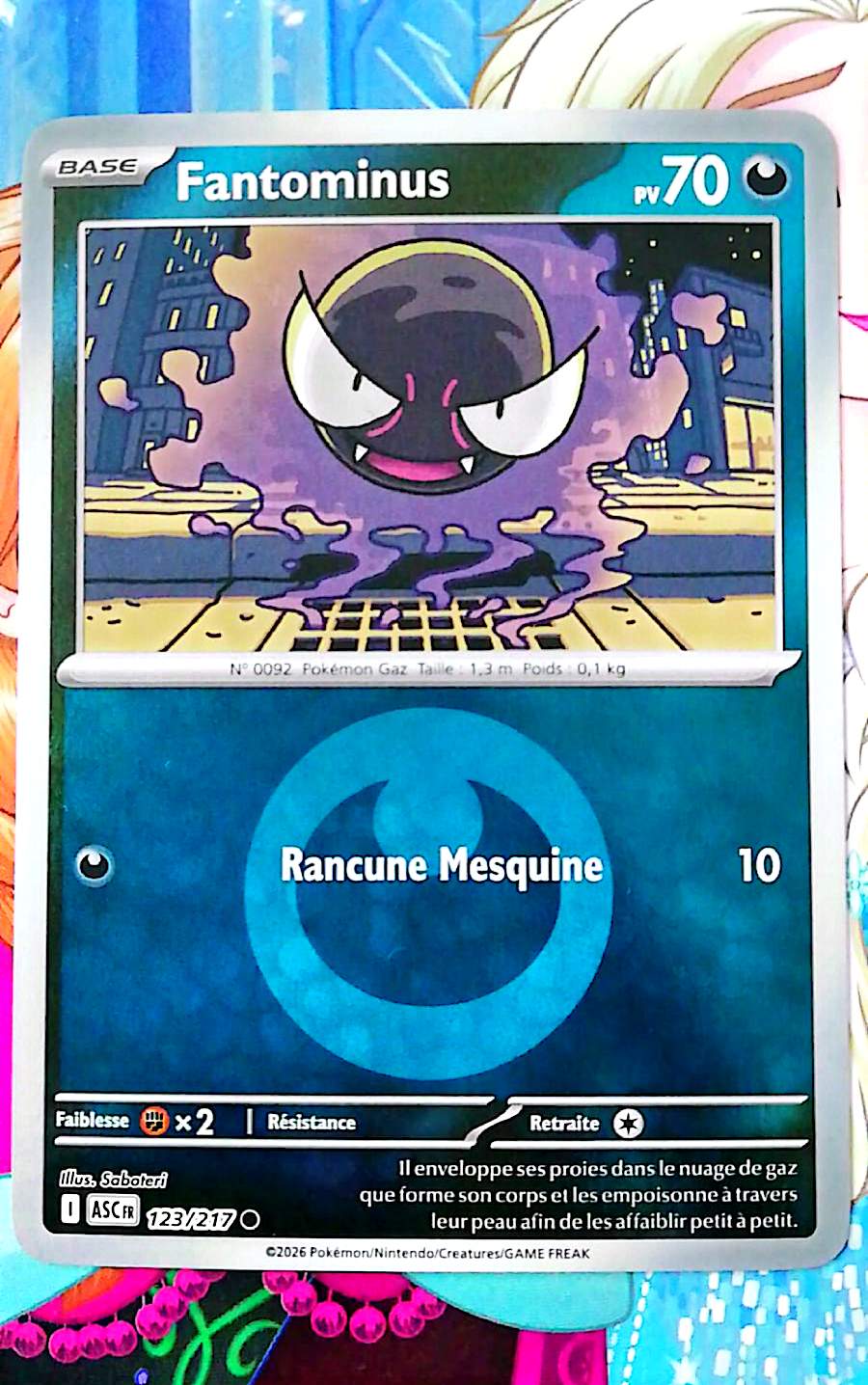 Carte Pokémon Fantominus 123/217 PV 70 – Carte Officielle Française – Pokémon Obscurité