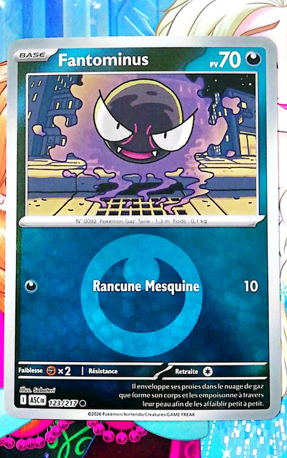 Carte Pokémon Fantominus 123/217 PV 70 – Carte Officielle Française – Pokémon Obscurité