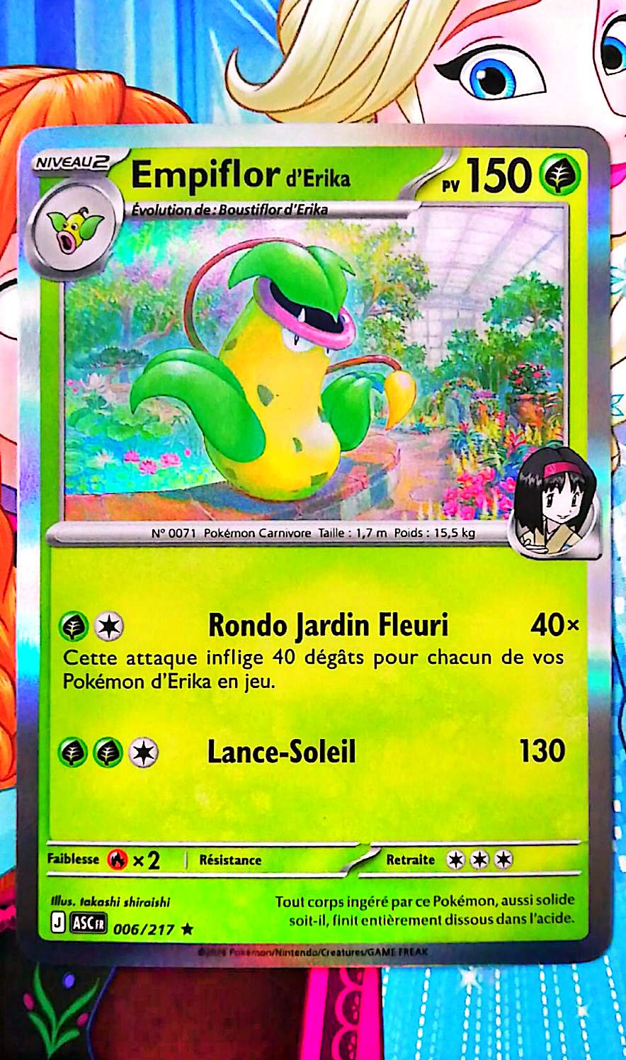 Carte Pokémon Empiflor d’Erika 006/217 PV 150 – Carte Officielle Française – Pokémon Plante