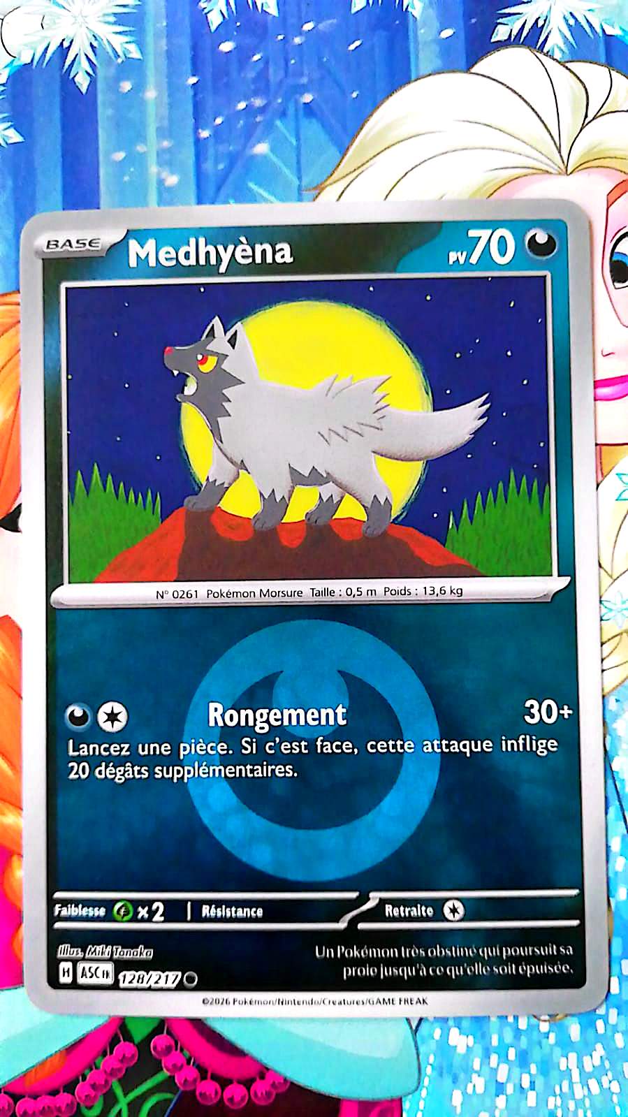 Carte Pokémon Medhyèna 128/217 PV 70 – Carte Officielle Française – Pokémon Obscurité