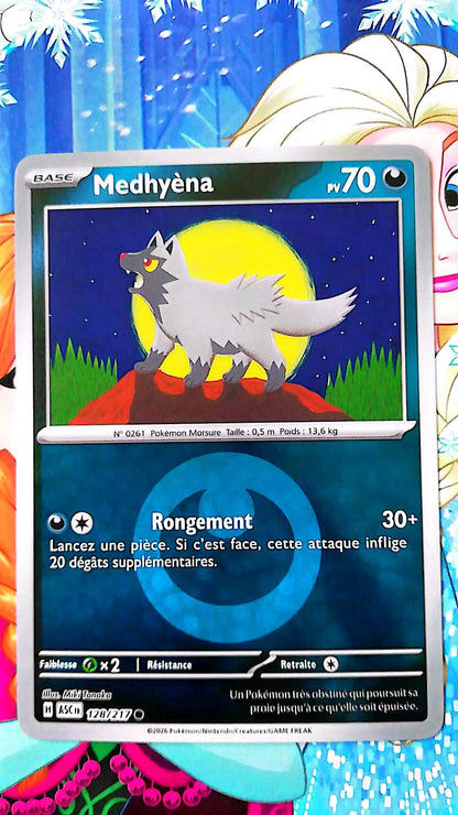 Carte Pokémon Medhyèna 128/217 PV 70 – Carte Officielle Française – Pokémon Obscurité