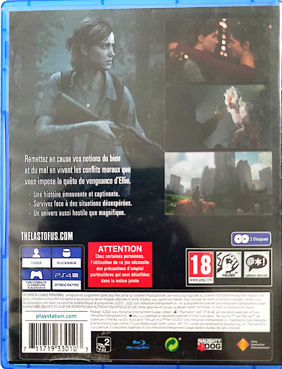 The Last of Us Part II PS4 Jeu PlayStation 4 Version Française Survival Horror Action Aventure Naughty Dog