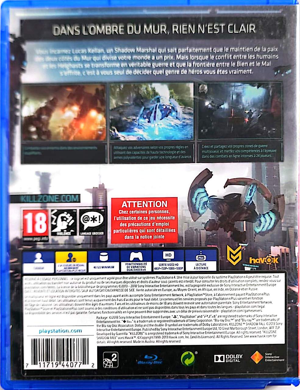Killzone Shadow Fall PlayStation Hits PS4 – Jeu de Tir FPS Futuriste – Exclusivité PlayStation 4 – PEGI 18