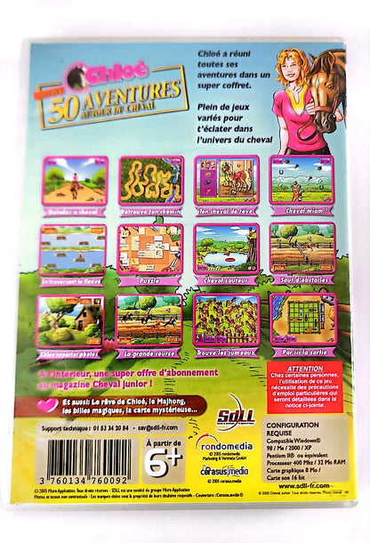 Chloé : 50 Aventures autour du Cheval – Jeu PC CD-ROM | SDLL | Cheval Junior | Filles 6+