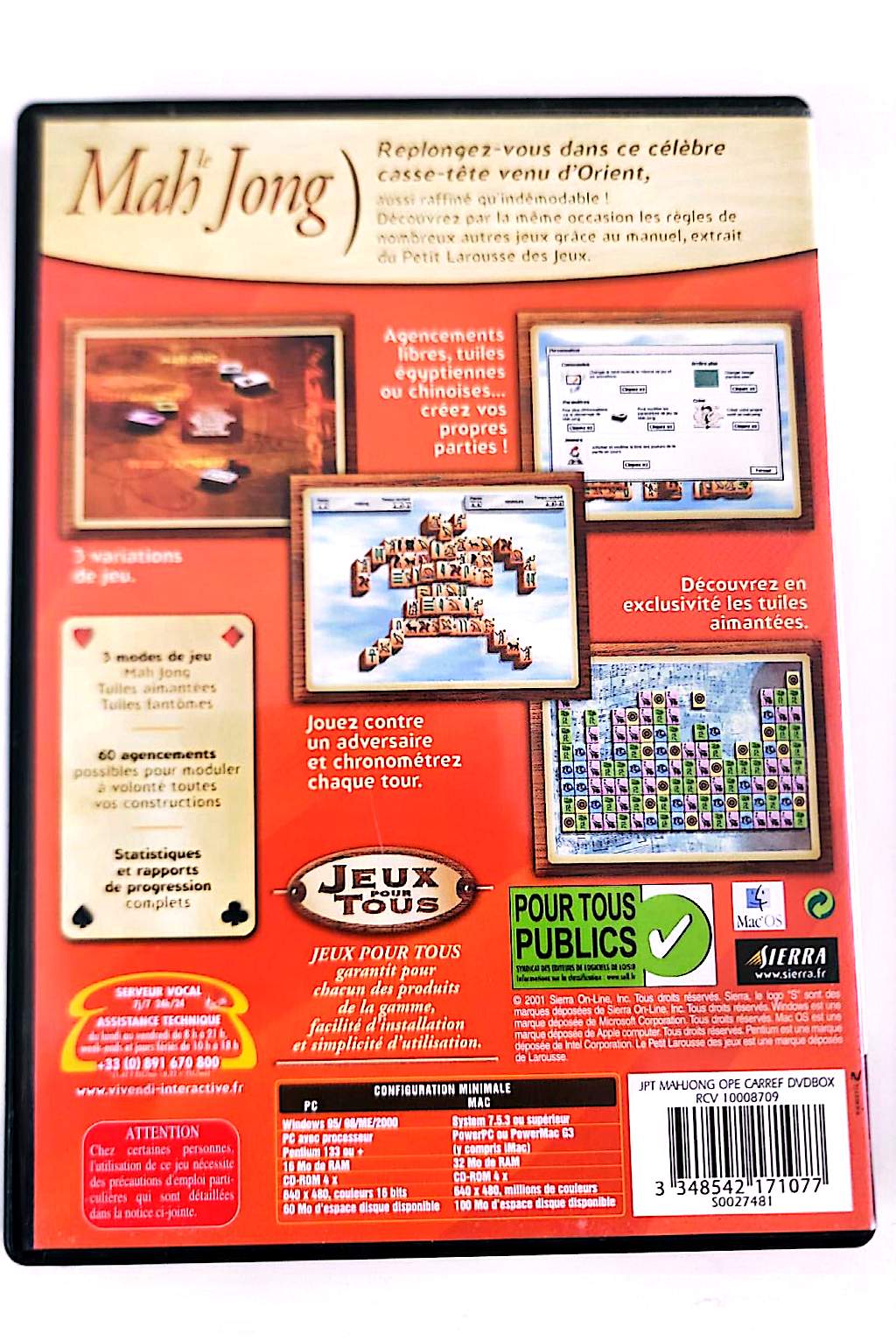 Le Mah Jong – Jeu PC & Mac CD-ROM | Sierra | Jeux Pour Tous | Version Française
