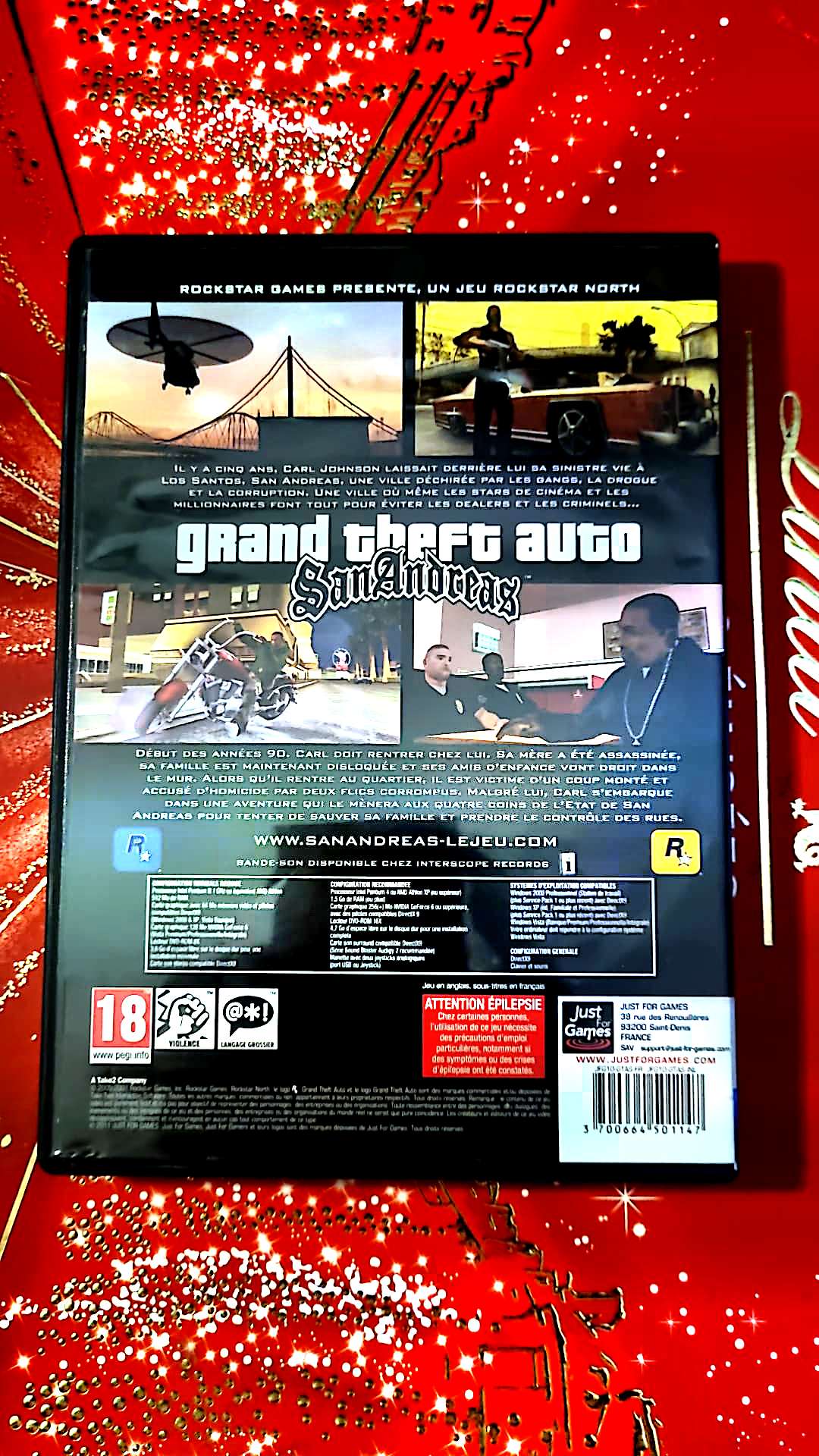 Jeu vidéo PC : grand theft auto sans Andréas