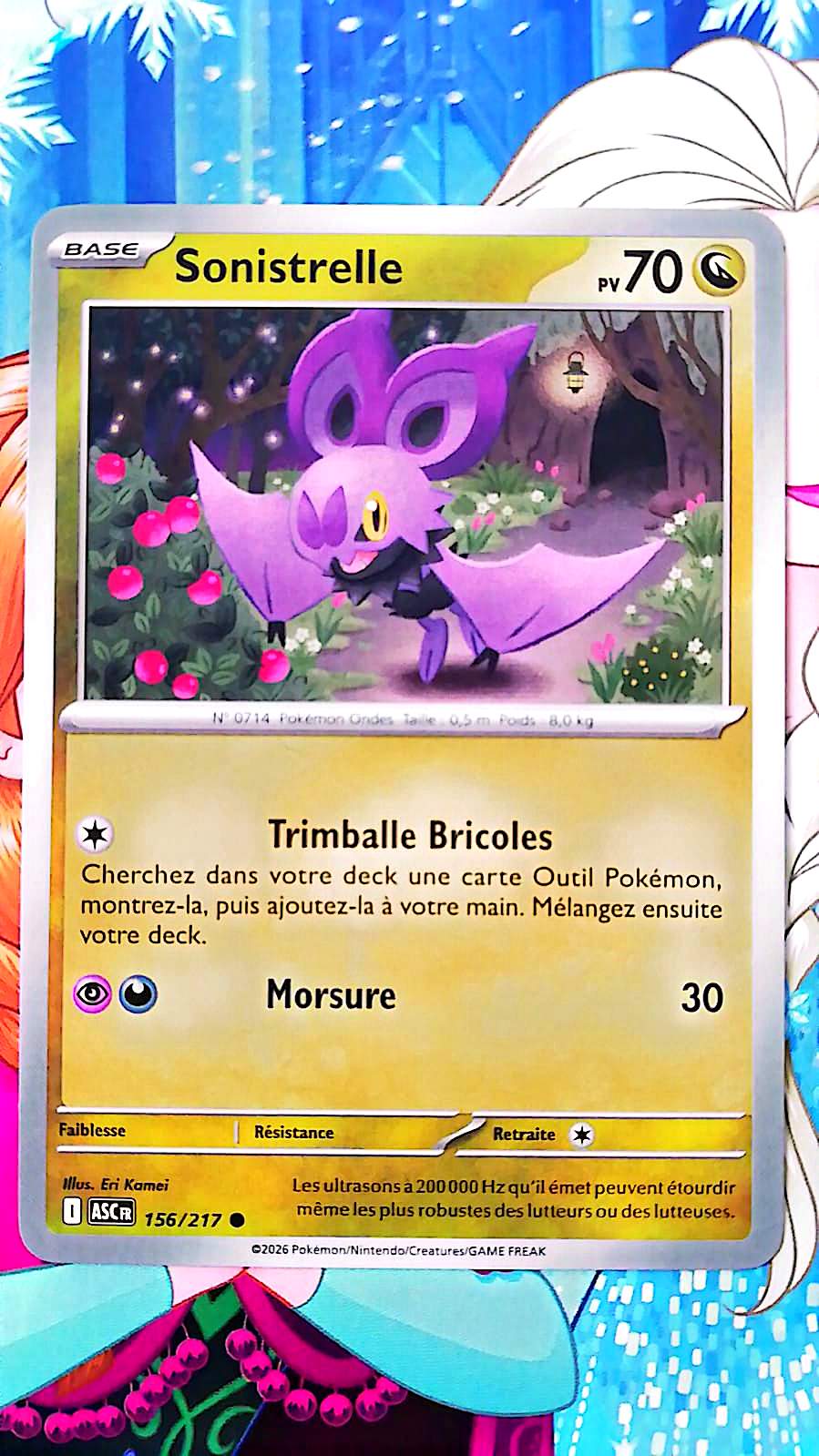 Carte Pokémon Sonistrelle 156/217 PV 70 – Carte Officielle Française – Pokémon Dragon/Ténèbres