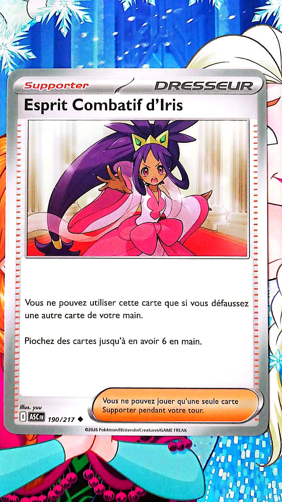 Carte Pokémon Esprit Combatif d’Iris 190/217 – Carte Dresseur Supporter Officielle Française