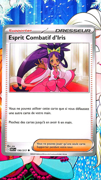 Carte Pokémon Esprit Combatif d’Iris 190/217 – Carte Dresseur Supporter Officielle Française