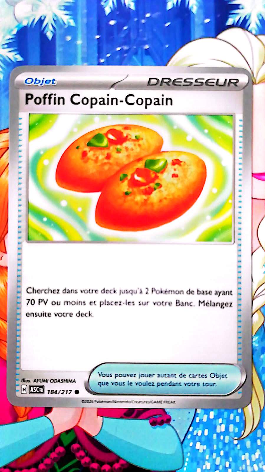 Carte Pokémon Poffin Copain-Copain 184/217 – Carte Dresseur Objet – Officielle Française