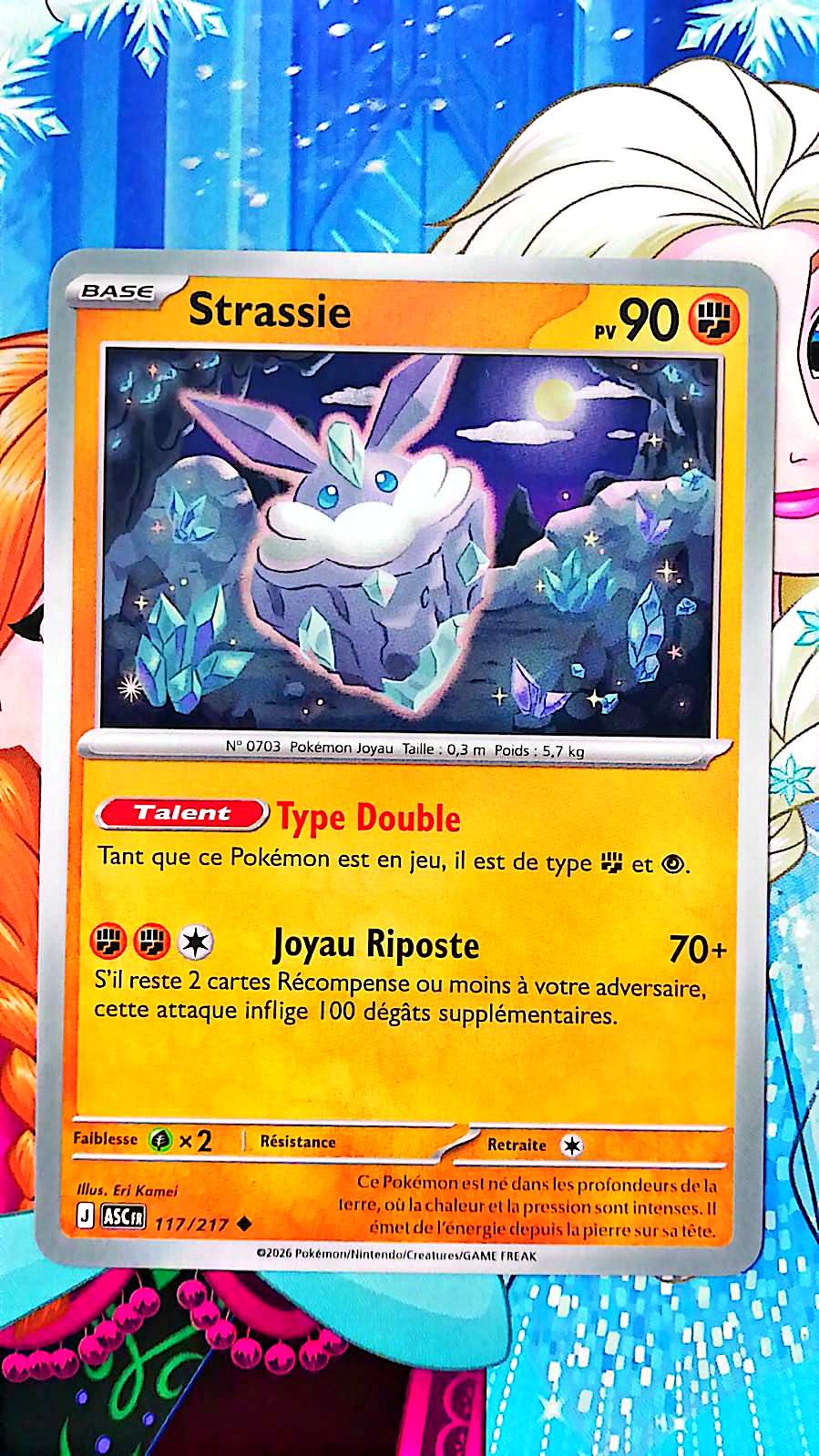 Carte Pokémon Strassie 117/217 PV 90 – Carte Officielle Française – Pokémon Combat/Psy