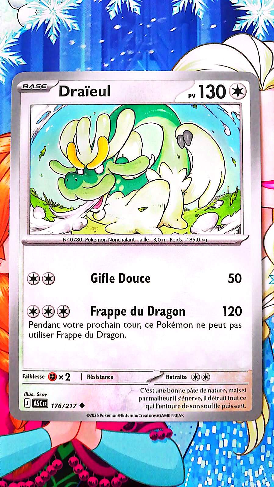 Carte Pokémon Draïeul 176/217 PV 130 – Carte Officielle Française – Pokémon Incolore