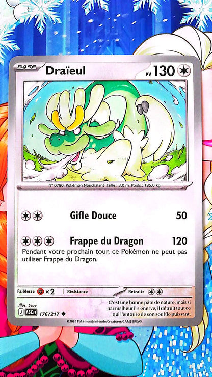 Carte Pokémon Draïeul 176/217 PV 130 – Carte Officielle Française – Pokémon Incolore