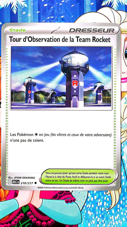 Team Rocket's Observation Tower Pokémon Card 210/217 – Trainer Stadium Card – Official French Version