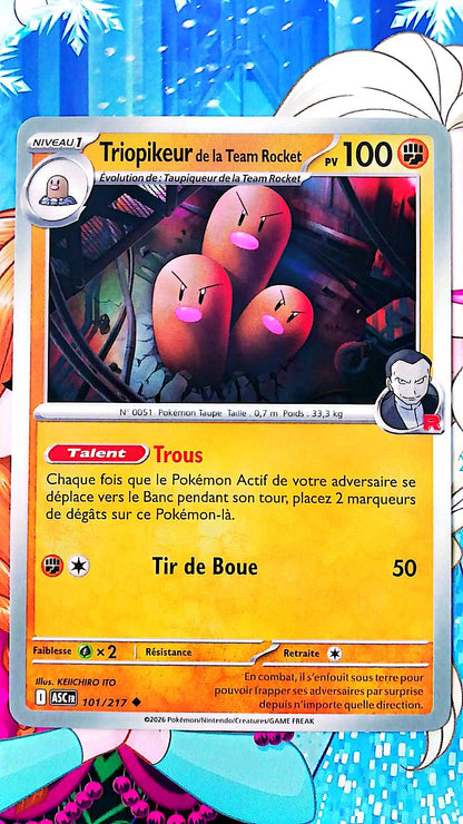 Carte Pokémon Triopikeur de la Team Rocket 101/217 PV 100 – Carte Officielle Française – Pokémon Combat