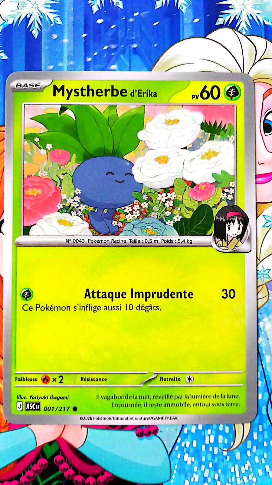 Carte Pokémon Mystherbe d’Erika 001/217 PV 60 – Carte Officielle Française – Pokémon Plante