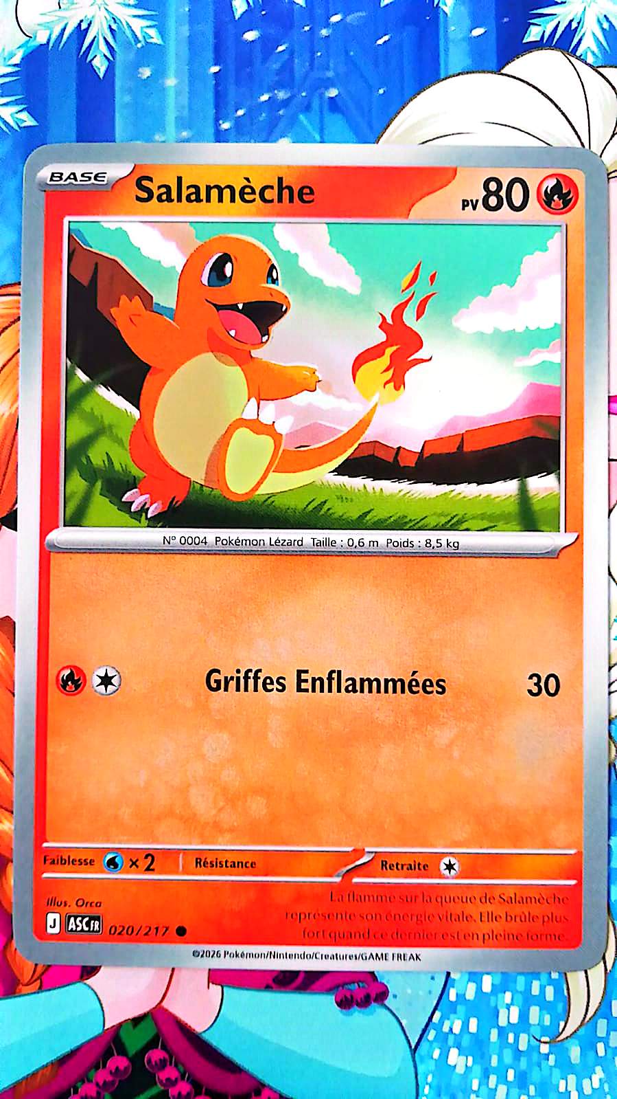 Carte Pokémon Salamèche 020/217 PV 80 – Carte Officielle Française – Pokémon Feu