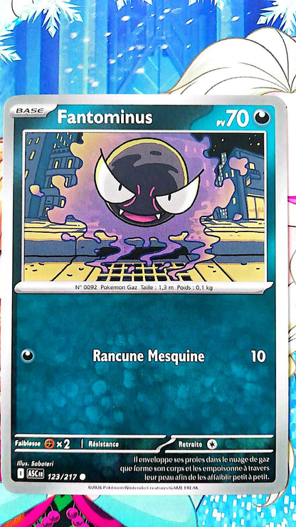 Carte Pokémon Fantominus 123/217 PV 70 – Carte Officielle Française – Pokémon Obscurité