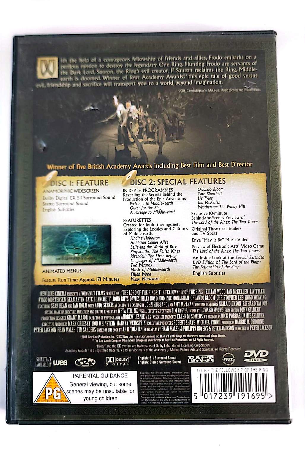 The Lord of the Rings : The Fellowship of the Ring – DVD 2 Disques | Fantasy Aventure | Peter Jackson | Zone 2