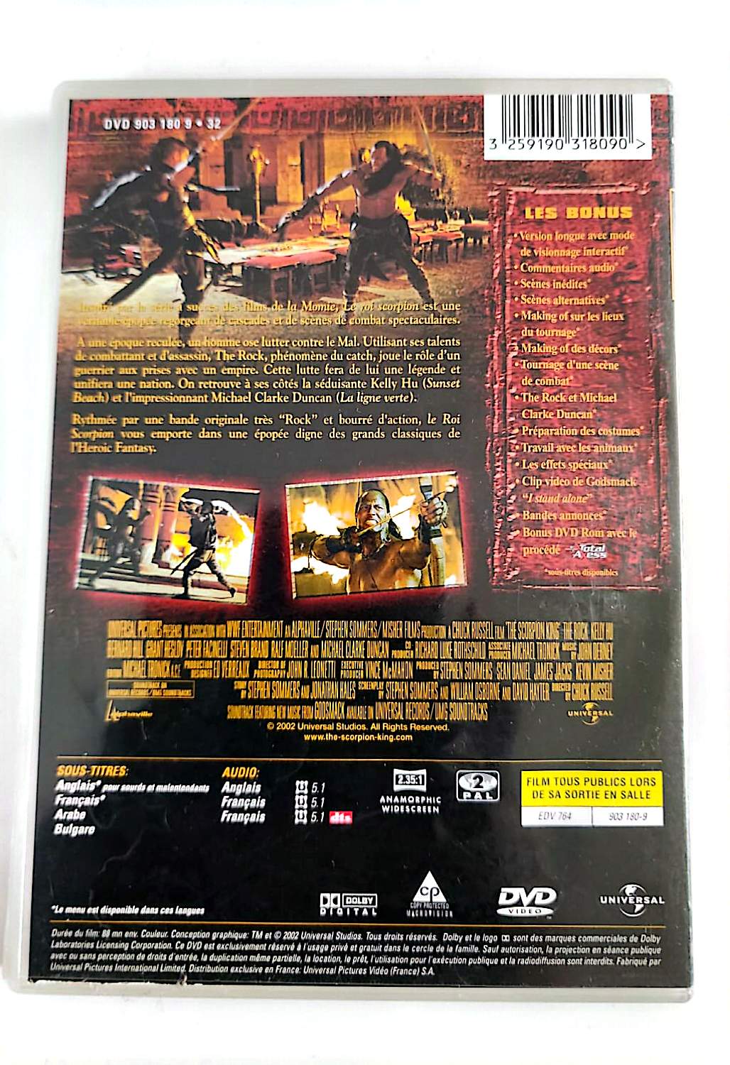 Le Roi Scorpion – DVD | Film Action Aventure | The Rock Dwayne Johnson | Édition Française | Universal