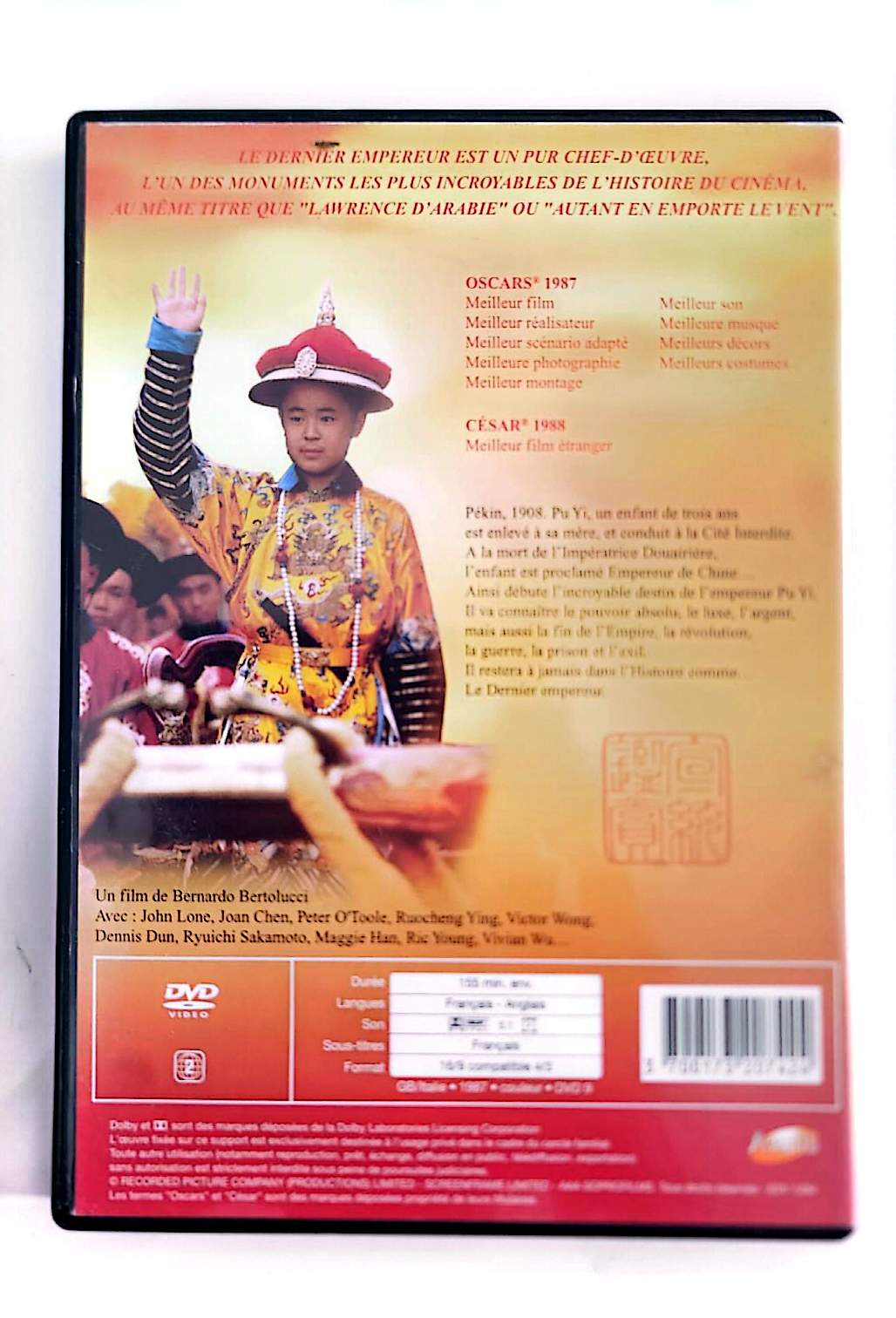 Le Dernier Empereur – DVD | 9 Oscars | Bernardo Bertolucci | John Lone | Peter O’Toole | Zone 2