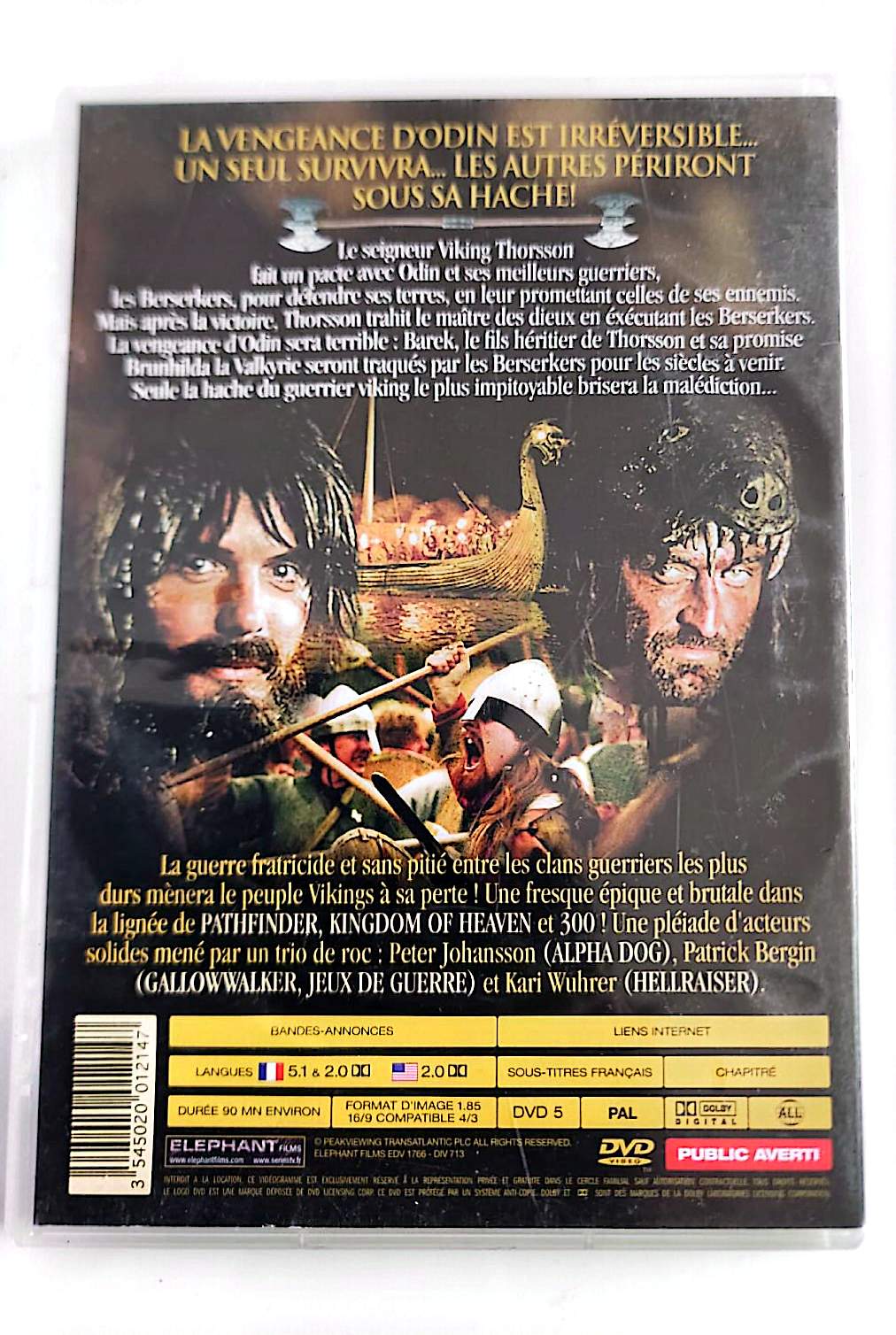 Berserkers : Les Guerriers d’Odin – DVD | Film Viking Action Aventure | Paul Johansson | Zone 2