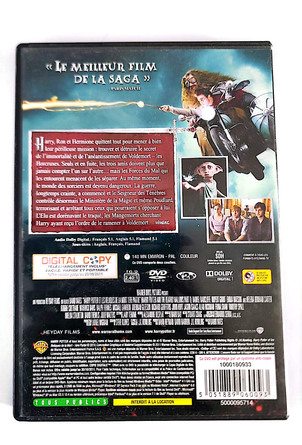 Harry Potter et les Reliques de la Mort – 1ère Partie | DVD | Film Fantastique | Édition Française | Warner Bros