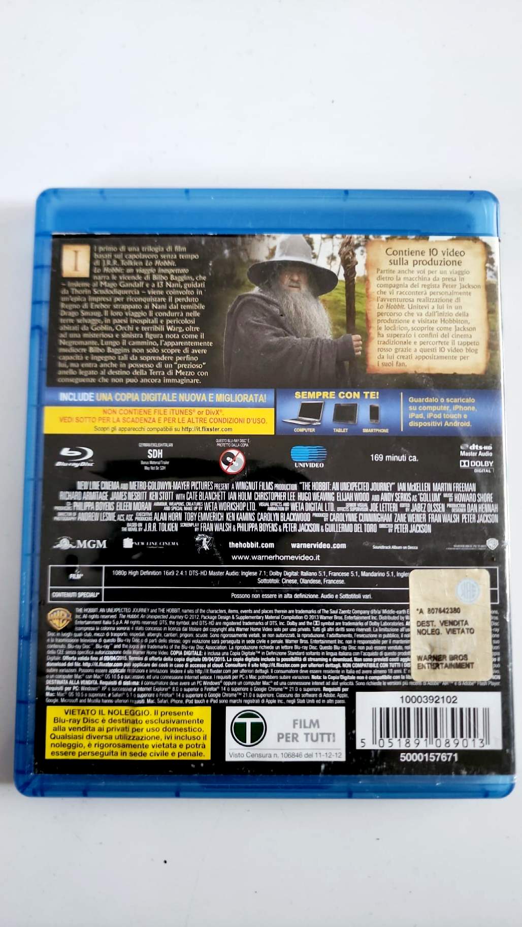 The Hobbit: An Unexpected Journey – Italian Blu-ray – 2-Disc Special Edition
