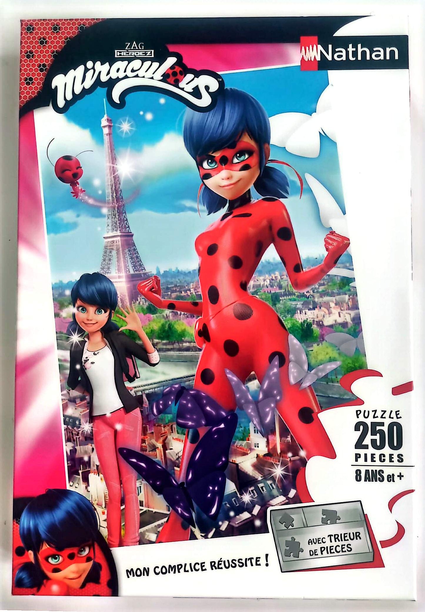 Puzzle Enfant Miraculous Ladybug – 250 Pièces – Nathan – Avec Trieur – 8 Ans et + –