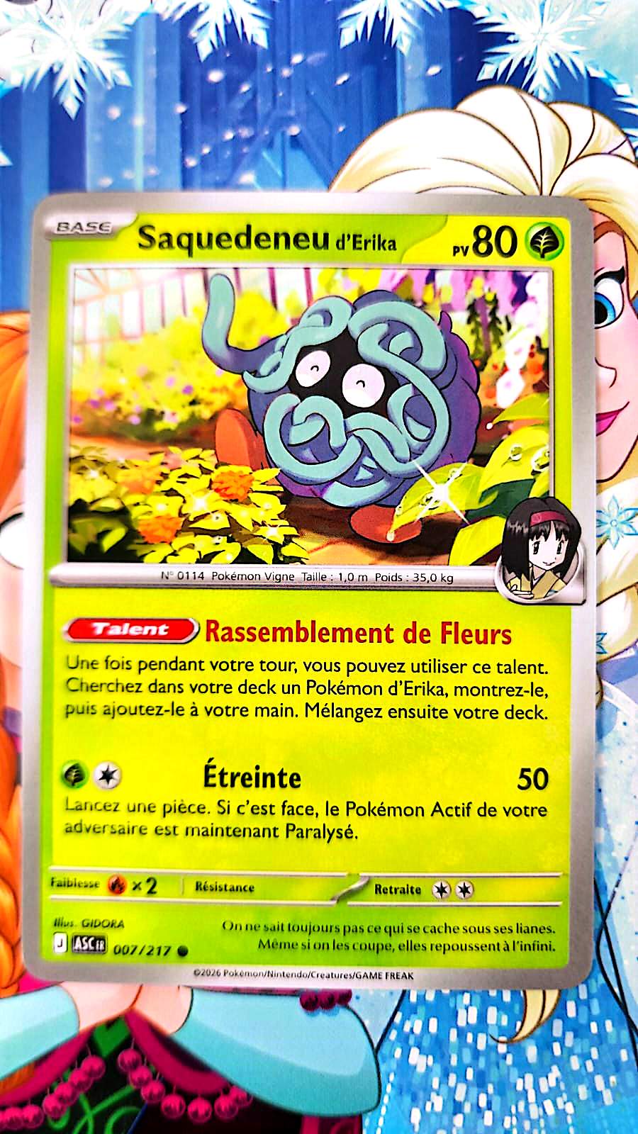Carte Pokémon Saquedeneu d’Erika 007/217 – Carte Pokémon Plante Officielle Française