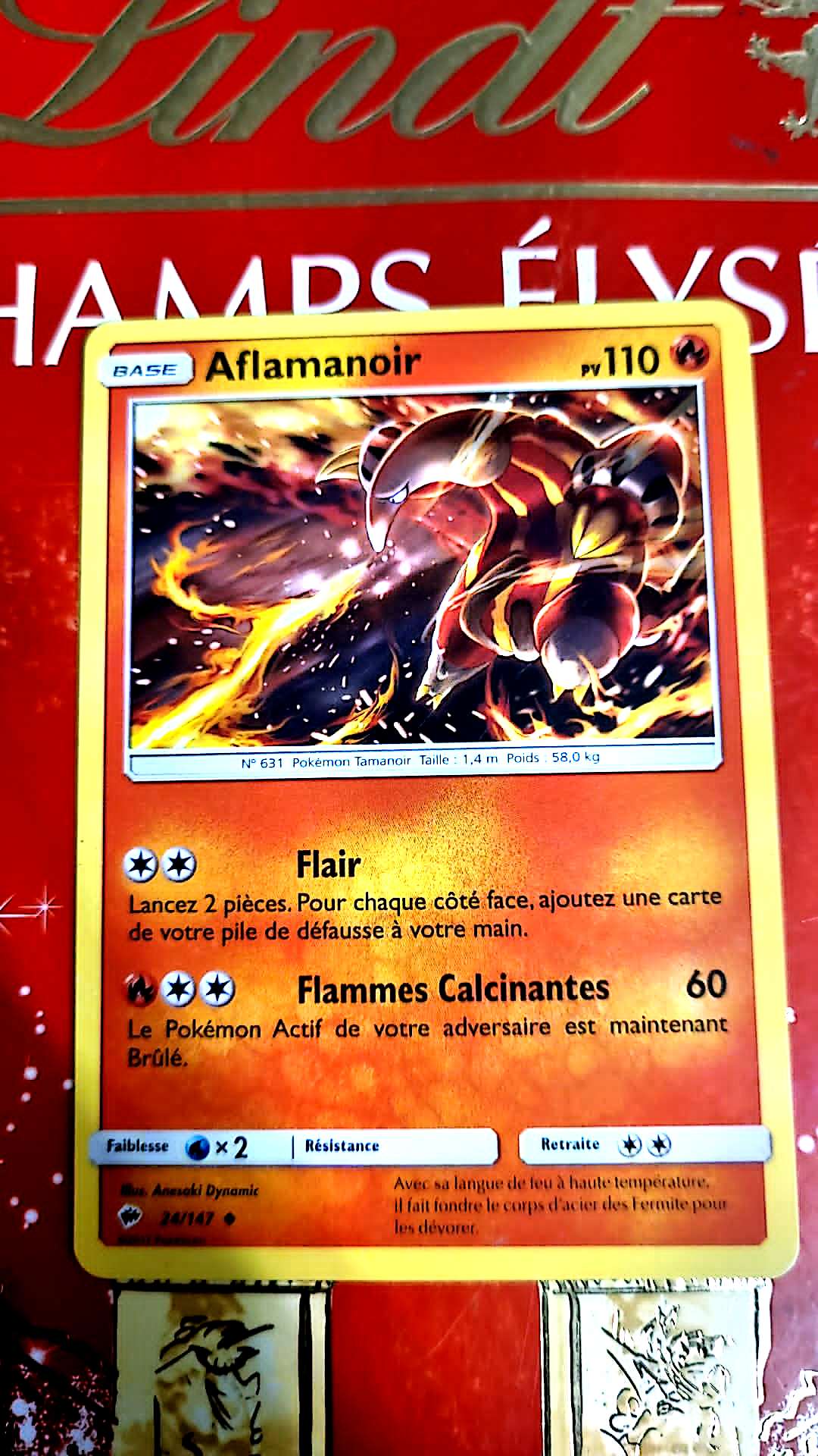 Carte Pokémon – Aflamanoir – 110 PV – Attaques Flair et Flammes Calcinantes – par Blasp