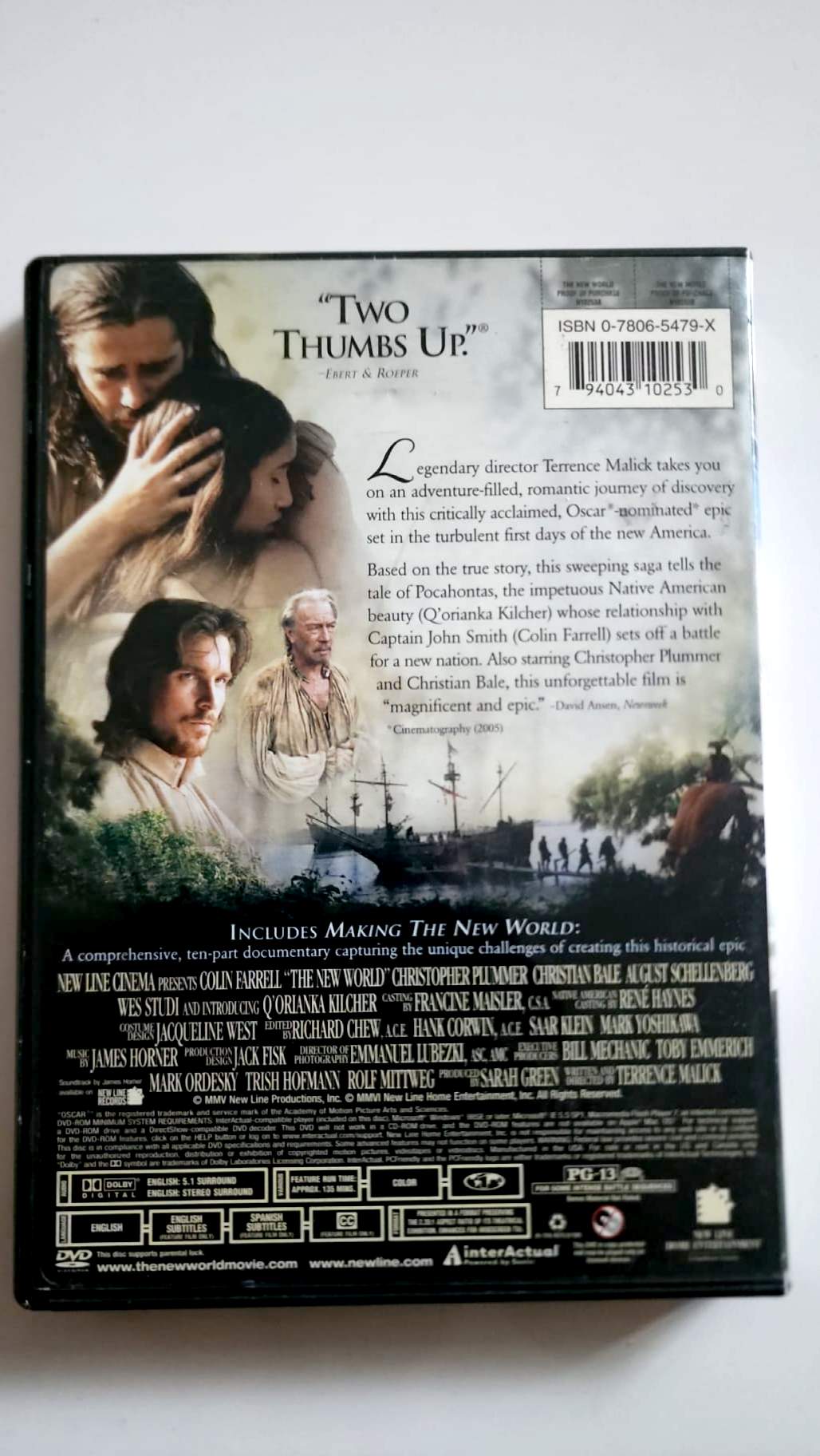 The New World – DVD | Colin Farrell • Christian Bale • Q’orianka Kilcher | Terrence Malick | New Line Cinema