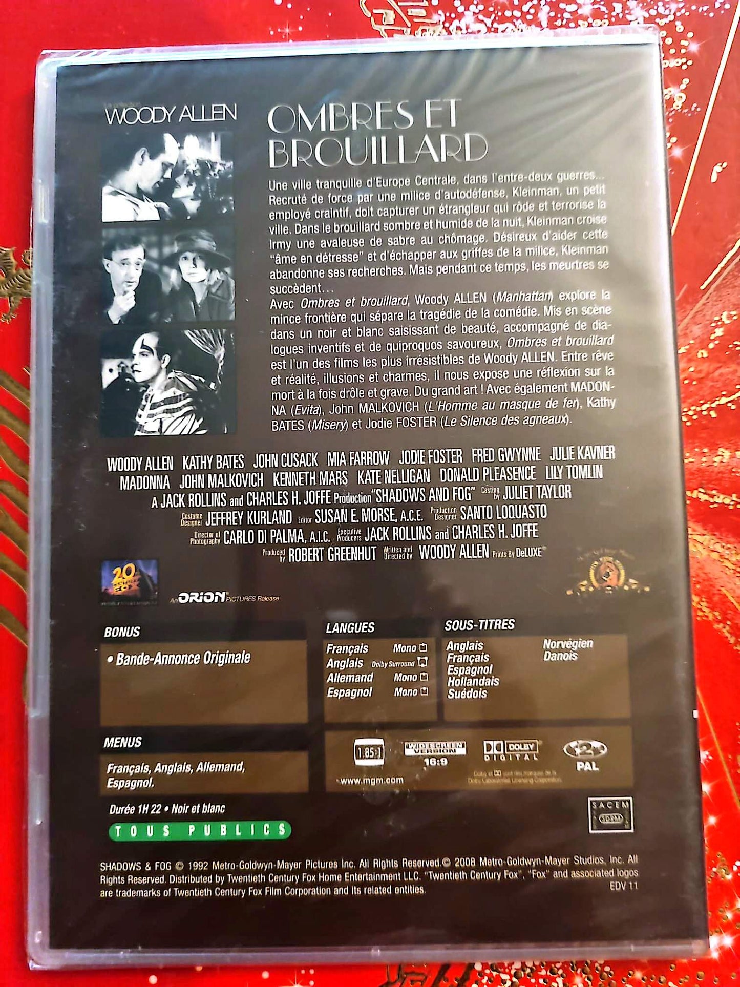 Ombres et Brouillard – DVD – Woody Allen – Film Noir et Blanc – Édition Le Figaro