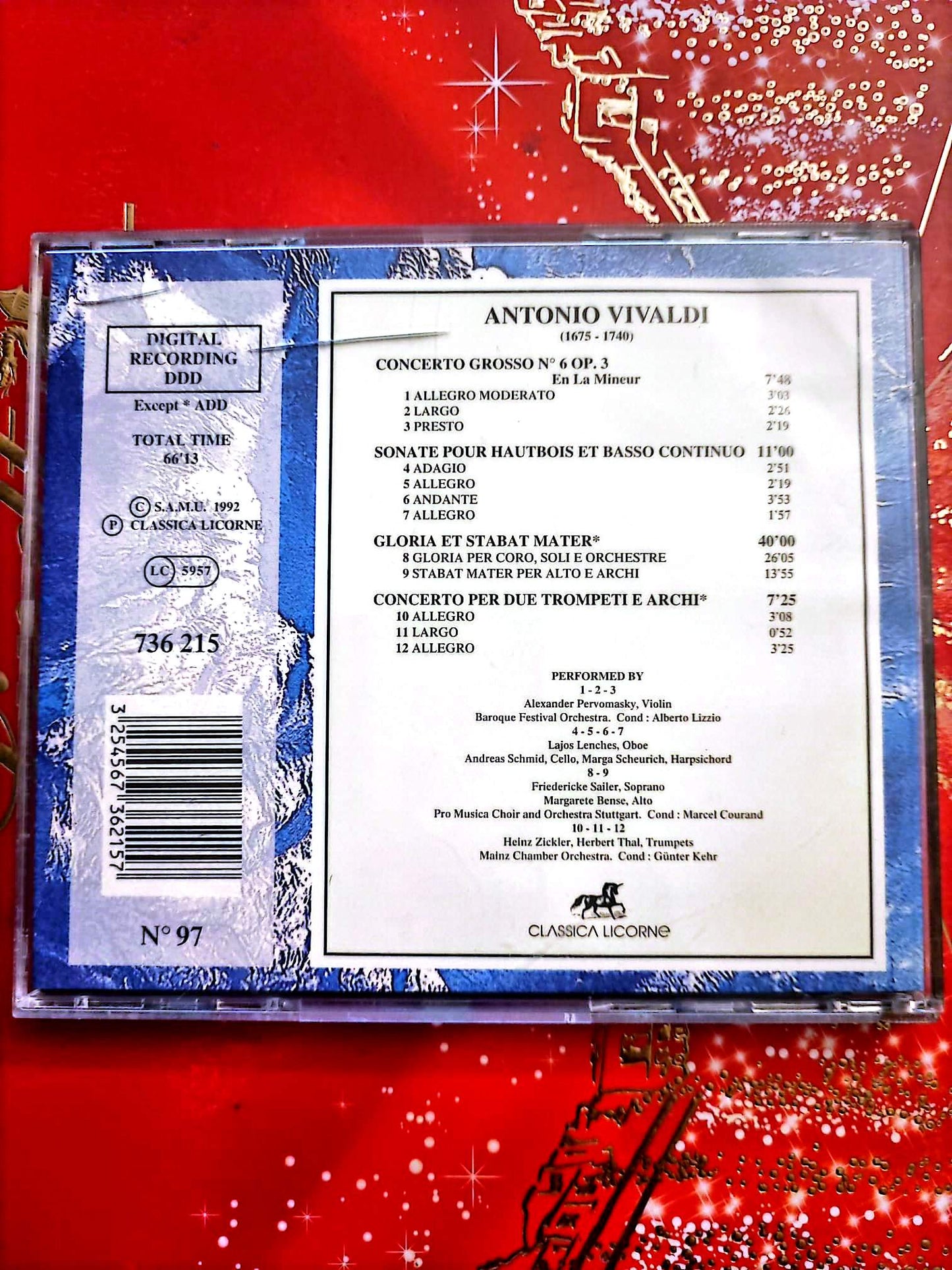 Vivaldi – Concerto Grosso n°6 Op.3 / Gloria / Stabat Mater – CD Classique