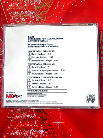 CD Bach – Concertos pour clavecin et cordes Vol. 2 – Ivor Bolton – St James’s Baroque Players