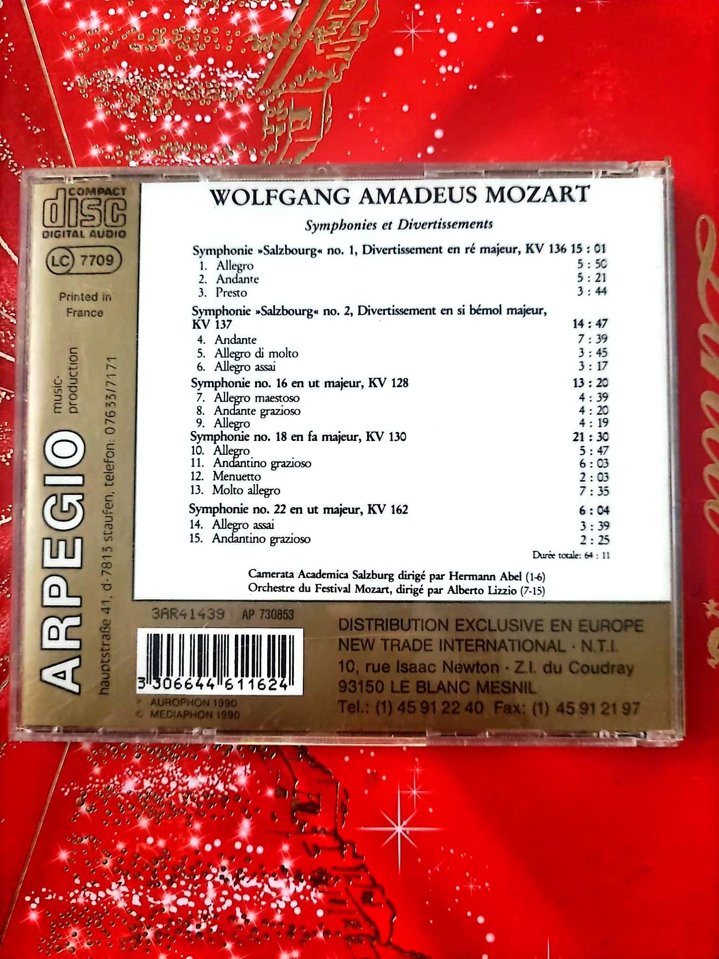 CD Mozart – Symphonies et Divertissements – Camerata Academica Salzburg – Arpège