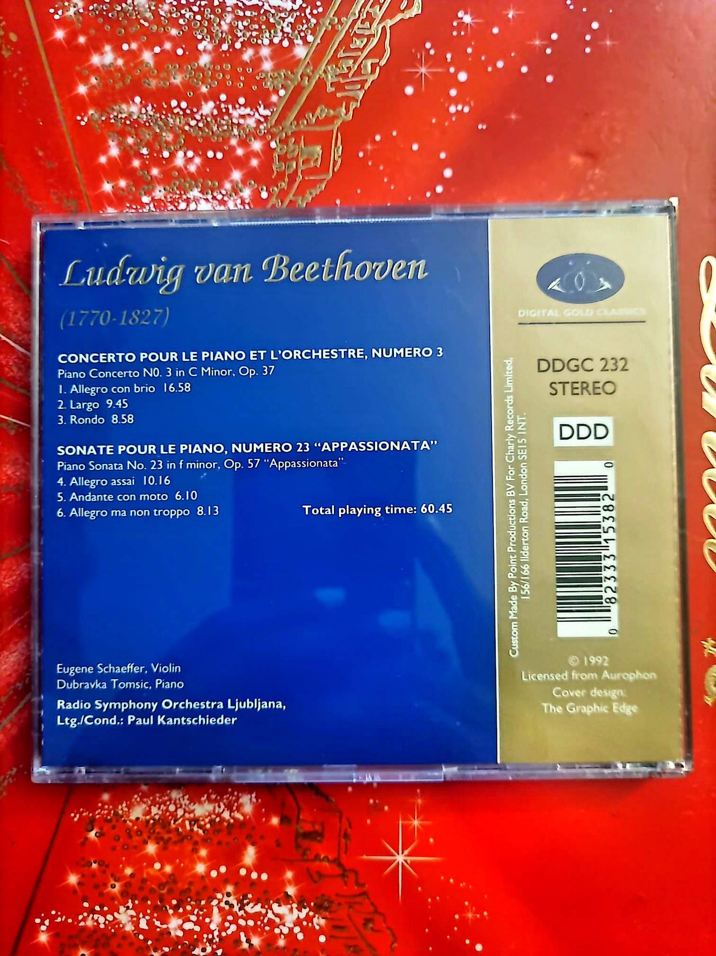 CD Beethoven – Concerto pour piano n°3 & Sonate Appassionata – Digital Gold Classics