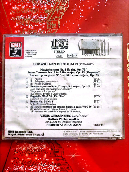 CD Beethoven – Concierto para piano n.º 5 "Emperador" – Karajan – Filarmónica de Berlín