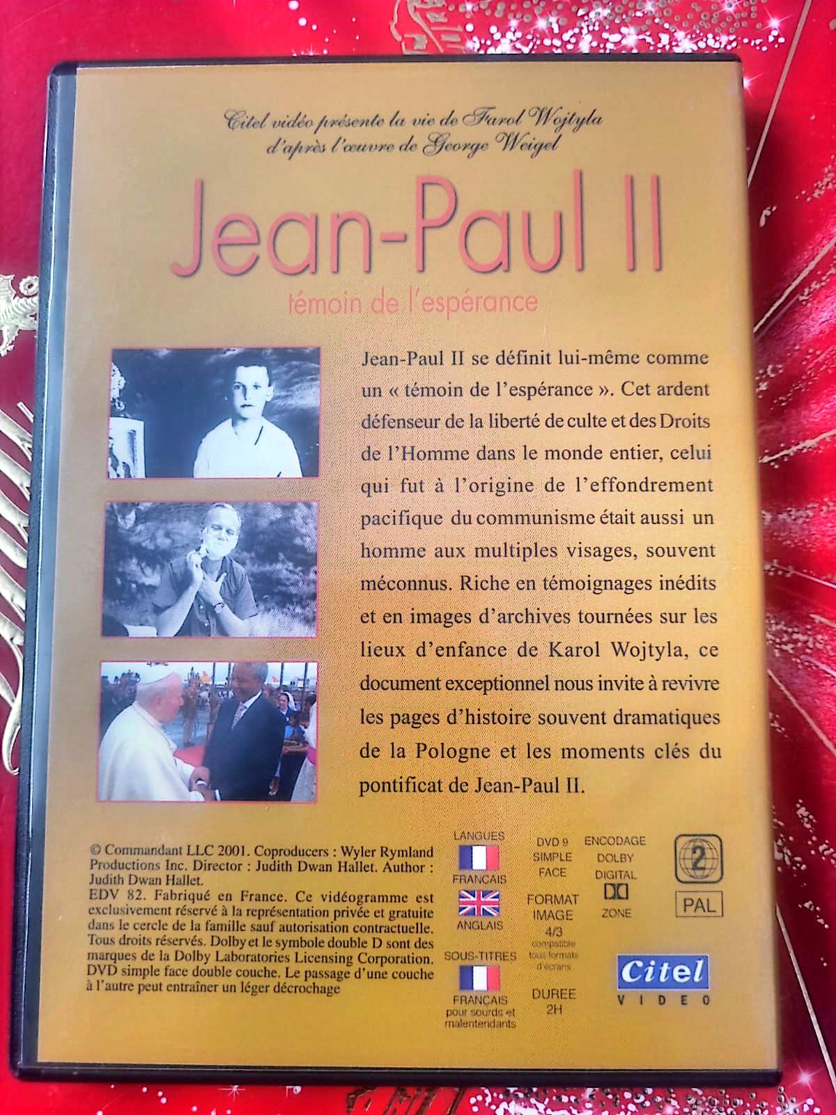 Jean-Paul II – Témoin de l’Espérance – DVD Documentaire Historique