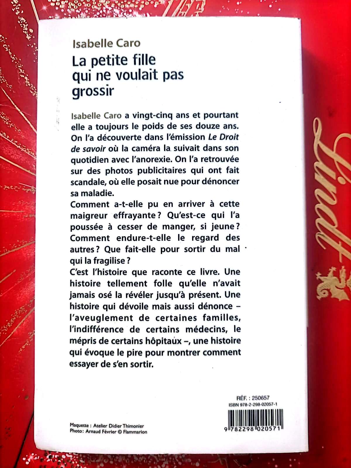 Livre autobiographie La petite fille qui ne voulait pas grossir – Isabelle Caro