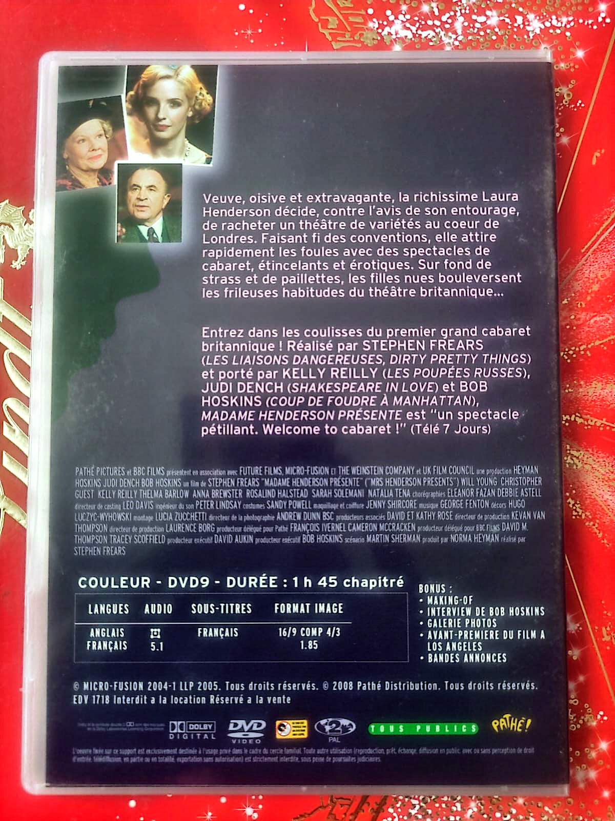 Madame Henderson Présente – Stephen Frears – Judi Dench, Bob Hoskins – DVD Comédie Dramatique