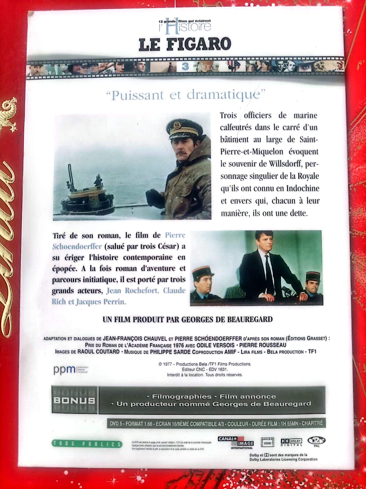 Le Crabe-Tambour – Pierre Schoendoerffer – Jean Rochefort, Jacques Perrin – DVD Film Historique