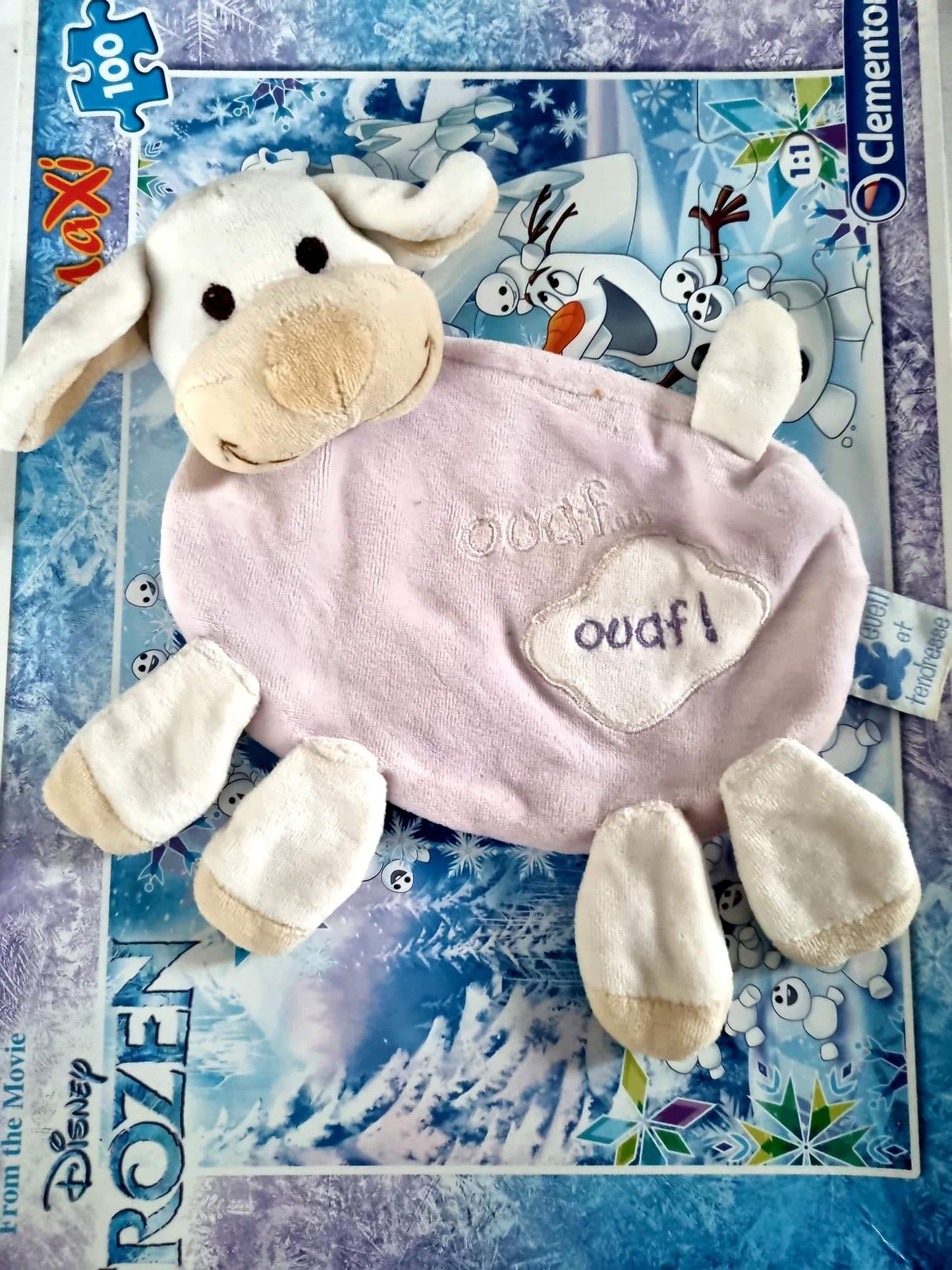 Doudou Bébé Mouton Rose – Ouaf! – Peluche Apaisante